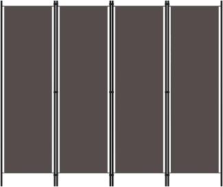vidaXL 4-tlg. Raumteiler Anthrazit 200x180 cm 320721