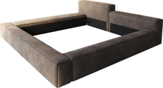 Polsterbettgestell Kalinea 180x200 cm Mikrofaser Taupe Vintage