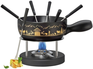 Spring Montana Fondue Garnitur Schwarz/Gold 22 cm