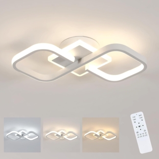 Comely Deckenleuchte LED Dimmbar, 40W 4500LM Modern Deckenlampe LED mit Fernbedienung 3000K-6500K, Weiß Deckenbeleuchtung für Schlafzimmer Wohnzimmer Esszimmer Flur Küche
