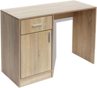 Schreibtisch mit Schublade und Schrank, Eiche, 100 x 40 x 73 cm