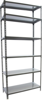 Simon Rack Simonclick Metallregale, 2500 x 800 x 500 mm, 6 Metallböden, 180 kg Biegepunkt, Lagerregale, Anthrazit/Galve