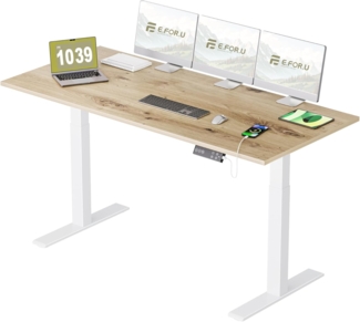 ERGOFINO Schreibtisch DT20LT höhenverstellbarer Schreibtisch (180x80 cm, 2 Motoren, höhenverstellbarer schreibtisch gestell), 4-Memory-Steuerung (Schwarz), mit Tischplatte