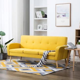 vidaXL Sofa 3-Sitzer Stoff Gelb 246992