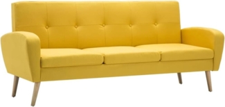 vidaXL Sofa 3-Sitzer Stoff Gelb 246992