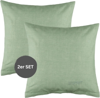Esprit Bettwäsche HARP Renforcé Kissenbezüge und Bettwäsche, Baumwolle, 2 teilig, 40 x 40 cm 2er Pack in Grün