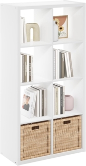 Furinno Dekorativer Würfel-Aufbewahrungs-Organizer, 8 Würfel, Weiß