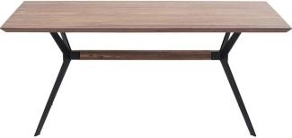 Kare Tisch Downtown Walnuss 100x220cm Esstisch, Holz, Braun, 77,5x100x220cm