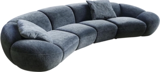 Big-Sofa Lunna 360x175 cm Chenille Blau 2 Kissen