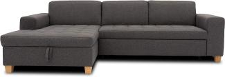 DOMO. collection Sugar Ecksofa, Sofa in L-Form, Eckcouch Polstergarnitur, anthrazit, 266 x 162 x 80 cm