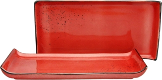 CreaTable Serie NATURE COLLECTION Geschirrset BBQ Platte 2 teilig Rot