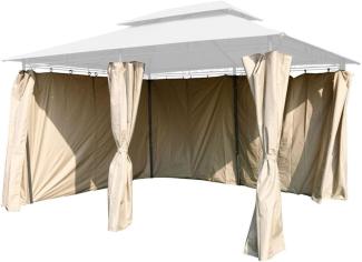 6er Seitenteile Set Pavillon 4x3m Gartenpavillon Seitenwand Sichtschutz robust taupe