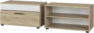 Wohnzimmerschränke Berno Sonoma/Weiß 2 Teile Vicco