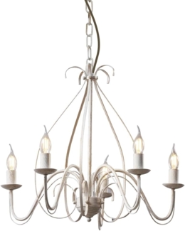 Qazqa Kronleuchter Giuseppe, ohne Leuchtmittel, E14, Crème, Landhaus, Stahl, 5-flammig