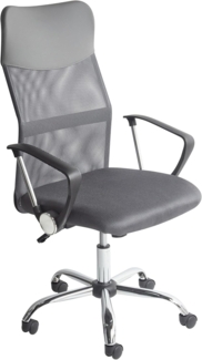 Beliani 'Design' Bürostuhl höhenverstellbar, Kunstleder grau, 63x114-122x63 cm