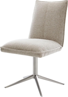 Drehstuhl Lelio-Flex Webstoff Soft Beige Fußkreuz Edelstahl 360° drehbar Wippfunktion Taschenfederkern