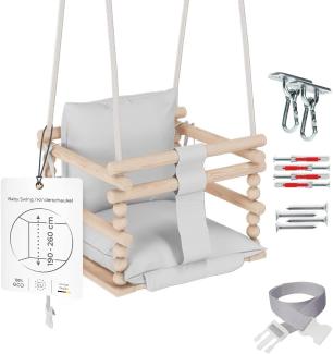 MAMOI® Babyschaukel Holz | Indoor Babyschaukel | Kinderschaukel indoor | Babyschaukel 3 in 1 + SICHERHEITSGURT | Holzschaukel Baby | Kleinkindschaukel | Kinderschaukel Holz | CE | 100% ECO | Made in EU