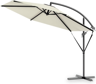 Kingsleeve Sonnenschirm Ampelschirm Alu Ø 300 cm UV Schutz 30+ neigbar, Beige