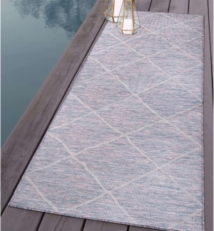 Carpet City Läufer PALM3075, rechteckig, Höhe: 5 mm, Wetterfest & UV-beständig, für Balkon, Terrasse, Küche, flach gewebt