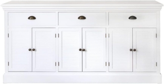 Grafelstein Sideboard Sideboard HAMPTONS weiß Lamellen L163,5cm Anrichte Strandhaus Möbel