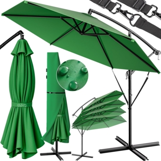 Kingsleeve Sonnenschirm Ø 330cm grün mit UV-Schutz 50+ wasserabweisend Ampelschirm