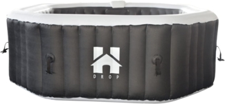 HOME DELUXE Outdoor Whirlpool DROP inkl. Kissen, Getränkehalter und Sonnendach - ⌀185 cm Schwarz