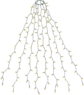 SALCAR 2m Christbaumbeleuchtung mit Ring und 8 Girlanden, 280er LED Überwurf Lichterkette Weihnachtsbaum für 150cm, 180cm, 210cm, 240cm Tannenbaum - Warmweiß