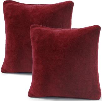 CelinaTex Kissenbezüge Comfortable Kissenbezüge Kissenhüllen 2er Set 40x40cm bordeaux