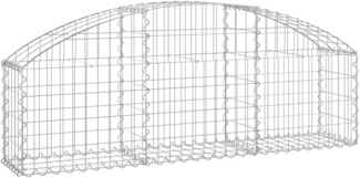vidaXL Gabione mit Hochbogen 150x30x40/60 cm Verzinktes Eisen 153442