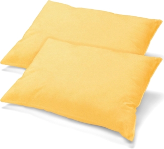 aqua-textil Classic Line Kissenbezug 2er-Set 48x74 cremegelb Baumwolle Kissen Bezug Reißverschluss Jersey Kissenhülle