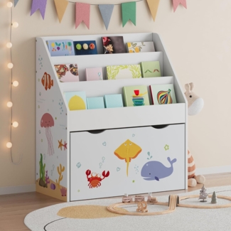 Kinderregal Aarnskona 70x63x30 cm Aqua Dream Motiv [en. casa]