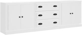 vidaXL Sideboards 3 Stk. Weiß Holzwerkstoff 3185215