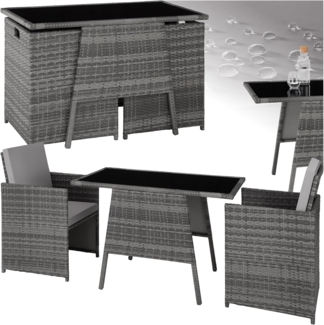 tectake Sitzgruppe Rattan Sitzgruppe, (Set, 3-tlg), für 2 Personen