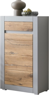 Kommode Tamaris in grau matt und Eiche 66 x 113 cm