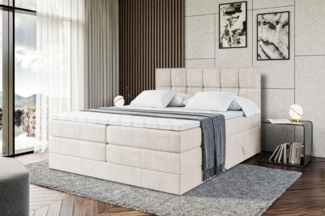 ALTDECOR Boxspringbett RICAR KING (mit Matratze und Lattenrost Topper Polsterbett mit Bettkasten Boxbett), H4 Multipocket, H3 Bonellfederung, Doppelbett Springboxbett