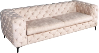 riess-ambiente 3-Sitzer MODERN BAROCK 235cm champagner, Einzelartikel 1 Teile, Wohnzimmer · Samt · Federkern · Chesterfield Design
