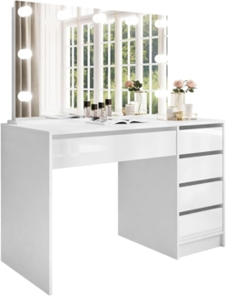 Lookway Schminktisch MADA ELITE mit Spiegel und LED Beleuchtung (1x Schreibtisch 1x Spiegel), Breite: 120 cm