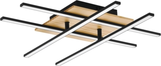 Eglo 99793 Deckenleuchte MARINELLO 1 schwarz, braun weiss L:50 B:50 H:9cm 3000K