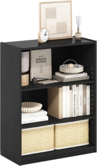 Furinno Gehry 3-stufiges Bücherregal mit verstellbaren Regalen, Schwarzwood