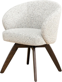 riess-ambiente Drehstuhl WALKÜRE beige - Strukturstoff, Federkernpolsterung, Armlehne, drehbar (Einzelartikel, 1 St), Polsterstuhl mit 180° Drehfunktion mit Rücklaufautomatik & Eichenbeine