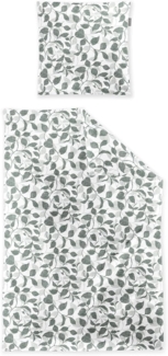 Irisette Feinbiber Bettwäsche Koala 155x220 Blätter blau petrol natur 8588-20