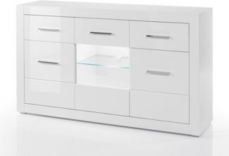Sideboard Carrara in Hochglanz weiß 164 x 97 cm