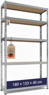 TKT Steckregal Work System 180x120x40 cm Schwerlastregal Ordnerregal Steckregal Regal Aktenregal