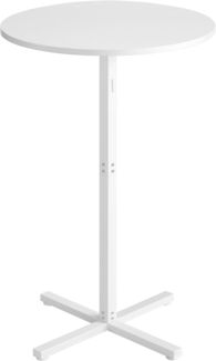 VASAGLE Bartisch, Esstisch, Stehtisch, Metallgestell, 60 x 60 x 104,5 cm, einfacher Aufbau, mit Standkreuz, für 2-3 Personen, modern, schneeweiß