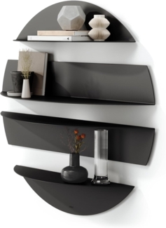 Umbra Wandregal Solis 4-tlg, Regal mit 4 separaten Ablageelementen, Stahl, Schwarz, 1018194-040