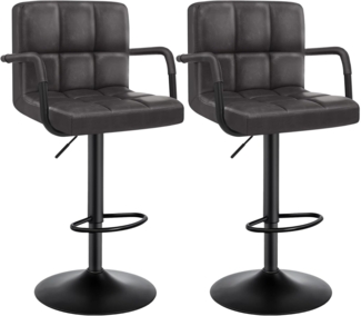 Barhocker 2er Set Barstuhl drehbar Stahl anthrazit