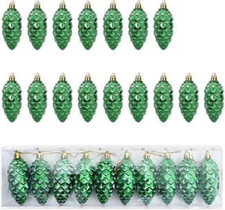 vidaXL Weihnachts-Tannenzapfen Ball 40 pcs Grün Kunststoff 42018896