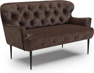 CAVADORE Küchensofa Amba Sofas, Holzwerkstoff, Mikrofaser Antik Chocco, 2-Sitzer