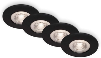 Briloner LED-Einbauleuchten Kulana 4er Set Mini 4,9W 480lm schwarz-matt