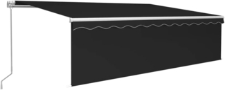 vidaXL Markise Manuell Einziehbar mit Rollo & LED 5x3 m Anthrazit 3069344